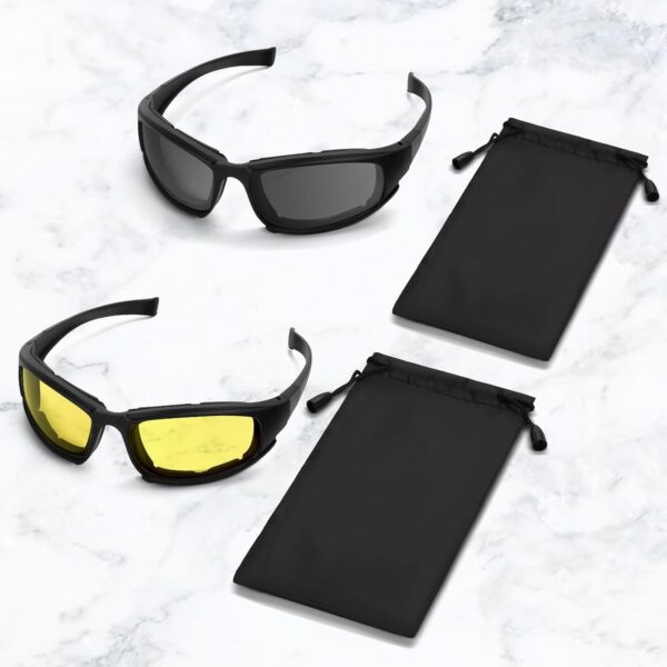 Motorcycle Goggles 2PCS Motorcycle Riding Glasses Riding Goggles Motorcycle Sunglasses UV Protection Dustproof - Image 2