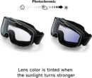Photochromic Motorcycling Glasses Windproof Sports Sunglasses Helmet Compatible Scratch Resistant Anti-UV