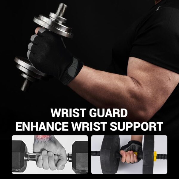 Cycling Gloves Half Finger Men's and Women's Fitness Gloves for Cycling, Breathability, Anti Slip Yoga Equipment, Anti cocooning, Wrist Protection Thickened Palm - Image 2