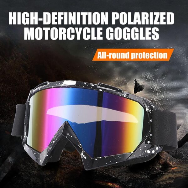 2 Pack Marble Black Dirt Bike Goggles with 2Pcs Neck Gaiters Motorcycle  Goggles Riding Ski Goggles Racing Glasses - Image 2