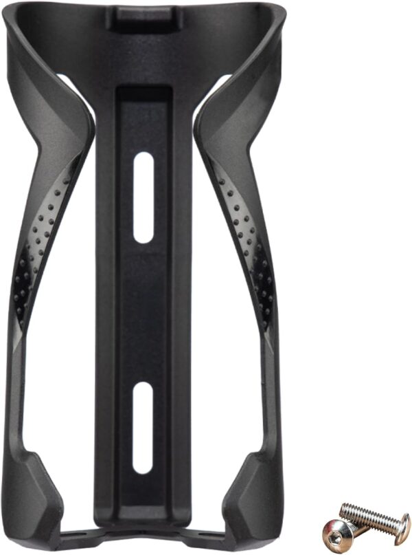 Carbon Composite Water Bottle Cage - Lightweight Bike Bottle Holder for Road and Mountain Bikes - Fits 20-33oz Bottles, Easy Installation, High Collar Design - Black, 6.1 x 2.9 in