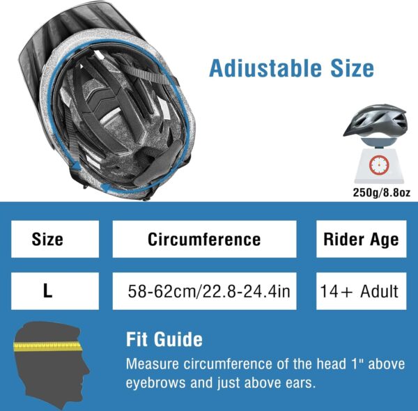 Adult Bike Helmet for Men Women, Adjustable-Cycling Helmet for Fits 58-62cm Head Circumference, CPSC Certified Bicycle Helmet - Image 2